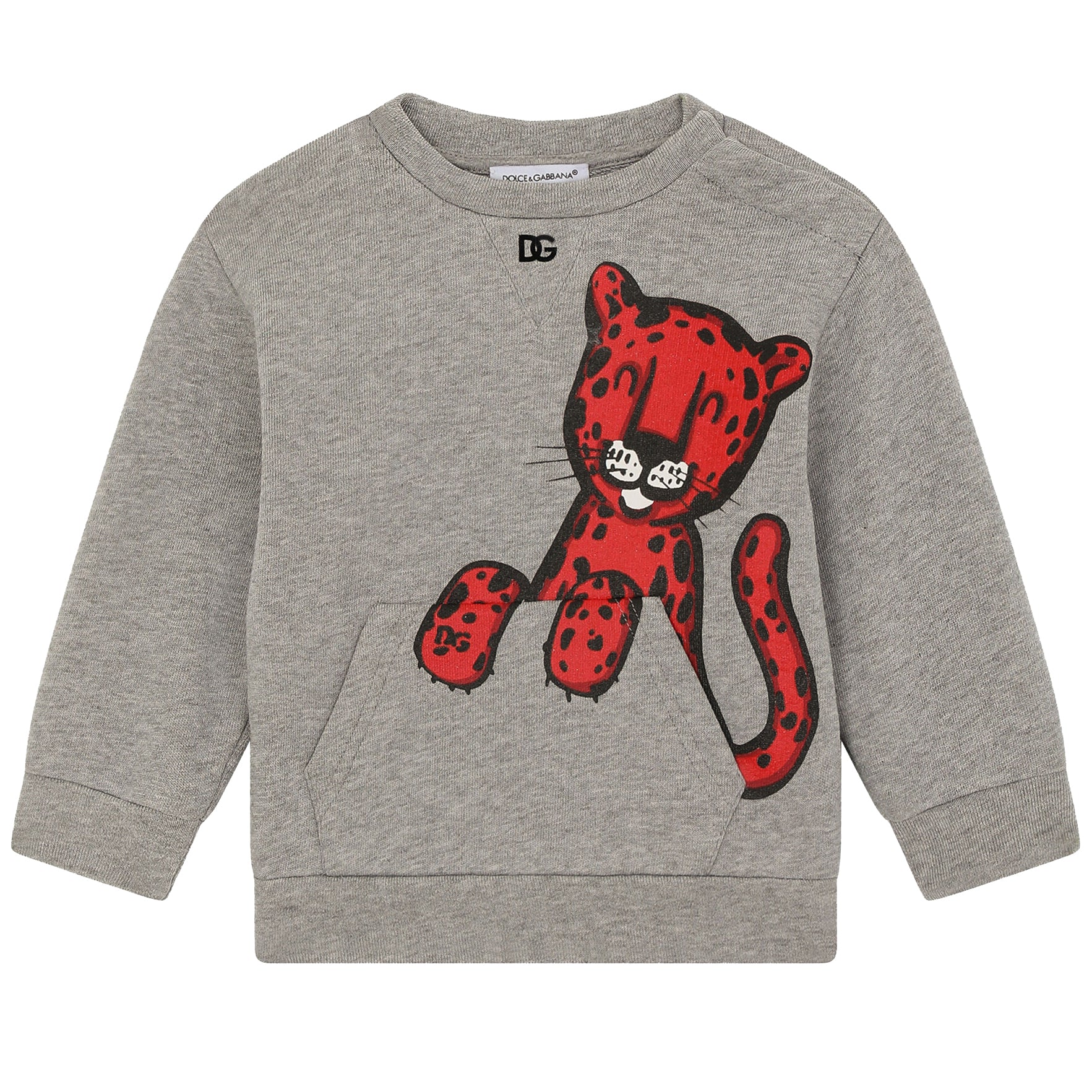 Dolce &amp; Gabbana Baby Boys Animalier Leopard Sweater Grey