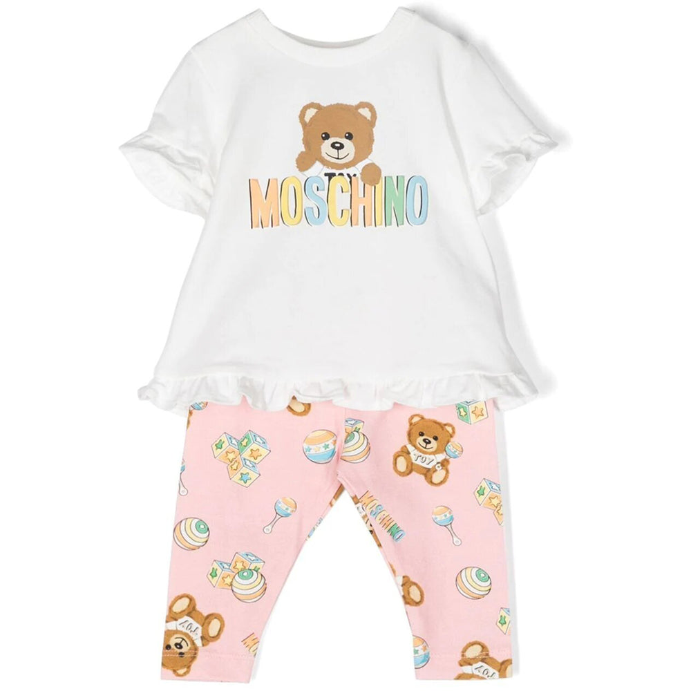 Moschino Baby Girls T-shirt &amp; Leggings Set White