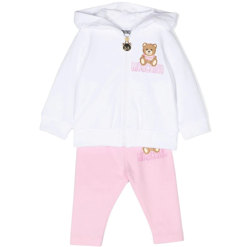 Moschino Baby Girls Hoodie &amp; Joggers Tracksuit White