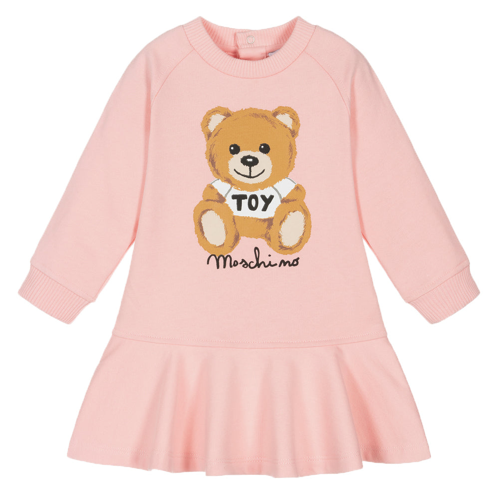 Moschino Baby Girls Teddy Bear Dress Pink