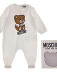 Moschino Baby Boys Teddy Bear Motif Babygrow White