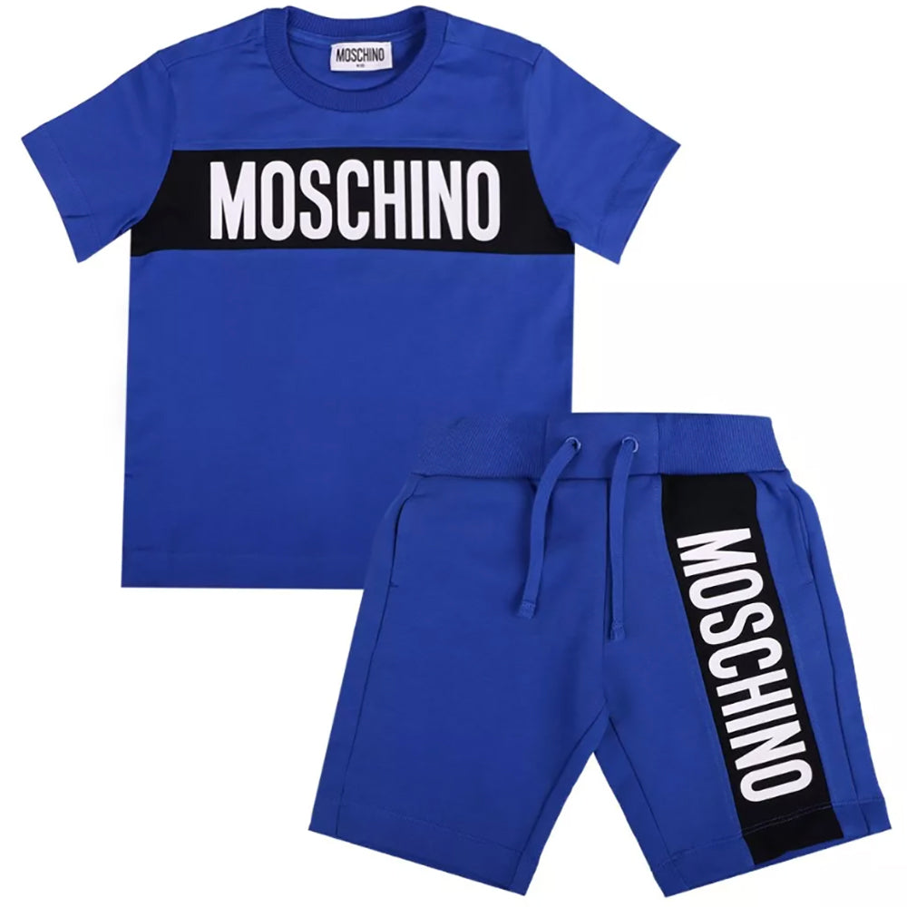 Moschino Boys T-shirt And Shorts Set Blue