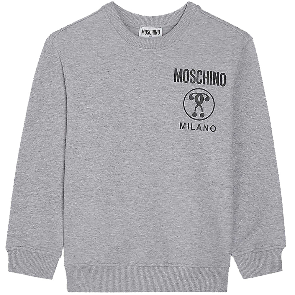 Moschino Boys Milano Logo Sweater Grey
