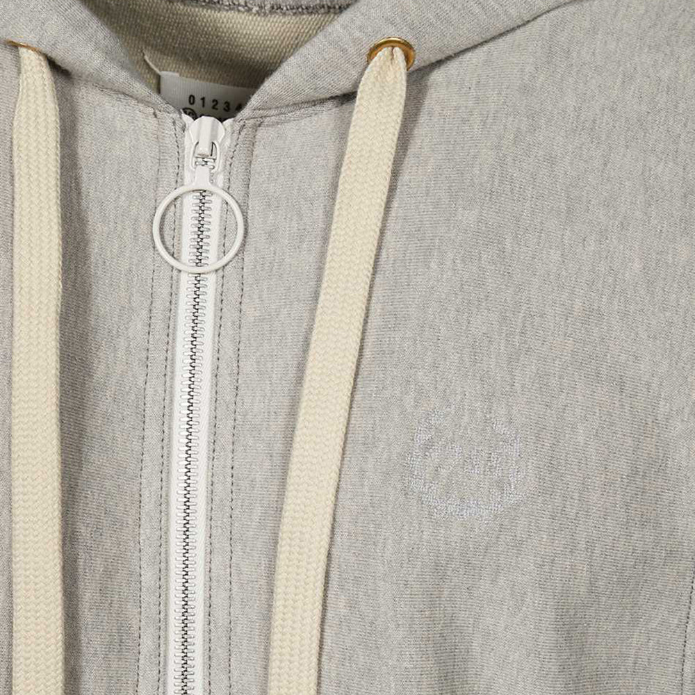 Maison Margiela Plain Grey Zipped Hoodie Grey