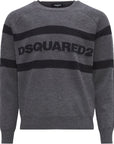 Dsquared2 Mens Twin Line Knitted Jumper Grey