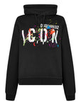 Dsquared2 Mens Icon Splatter Hoodie Black