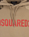 Dsquared2 Mens Patch Hoodie Beige