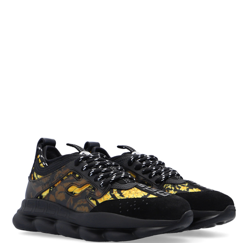 Versace Unisex Barocco Chain Reaction Sneakers Black