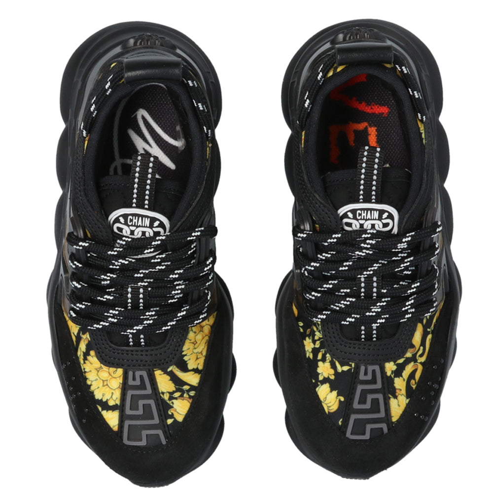 Versace Unisex Barocco Chain Reaction Sneakers Black