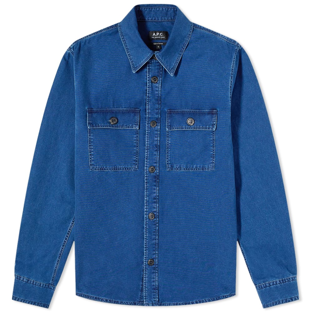 A.p.c Mens Bastian Over Shirt Blue - A.p.cShirt Jackets