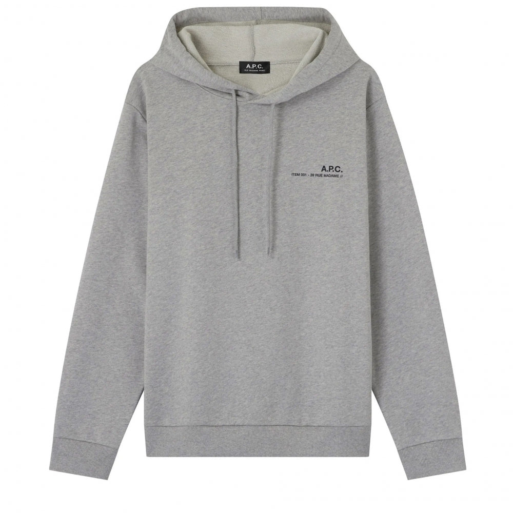 A.p.c Mens Item Logo Hoodie Grey - A.p.cHoodies