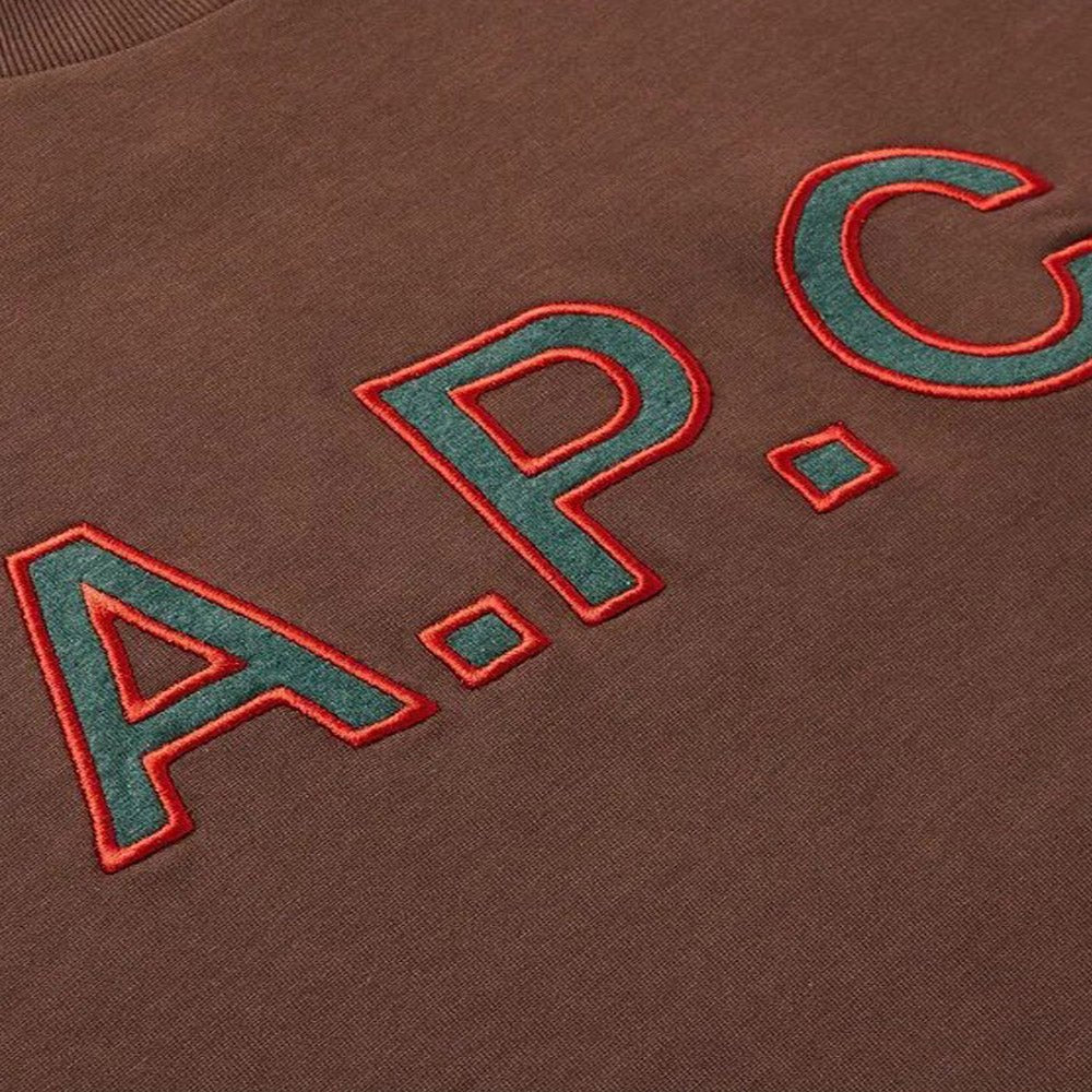 A.P.C Men&#39;s Logo T-shirt Brown - A.p.cT-Shirts