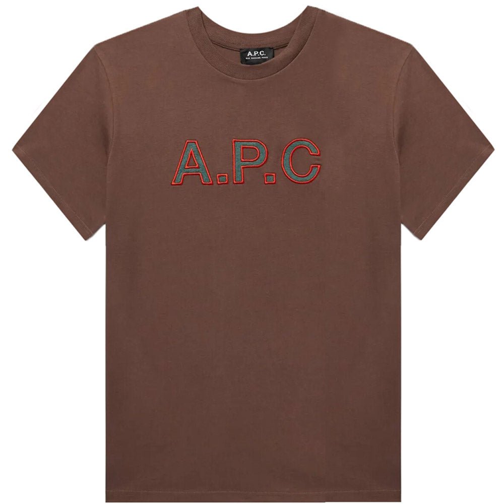 A.P.C Men&#39;s Logo T-shirt Brown - A.p.cT-Shirts