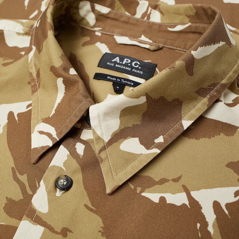 A.P.C Men's Short Sleeved Joey Shirt Camouflage - A.p.cShirts