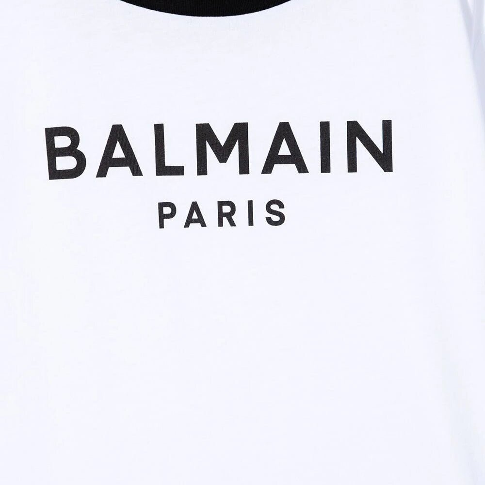 Balmain Boys Logo Cotton T-Shirt White - Balmain KidsT-shirts