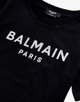 Balmain Boys Silver Tone Logo T-shirt Black - Balmain KidsT-shirts