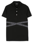 Balmain Boys Tape Logo Polo Black - Balmain KidsPolos