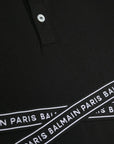 Balmain Boys Tape Logo Polo Black - Balmain KidsPolos