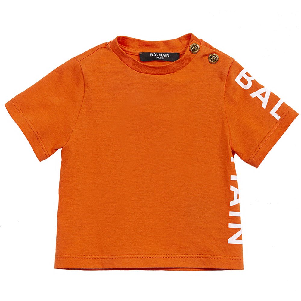 Balmain Cotton T-shirt Orange - Balmain KidsT-shirts