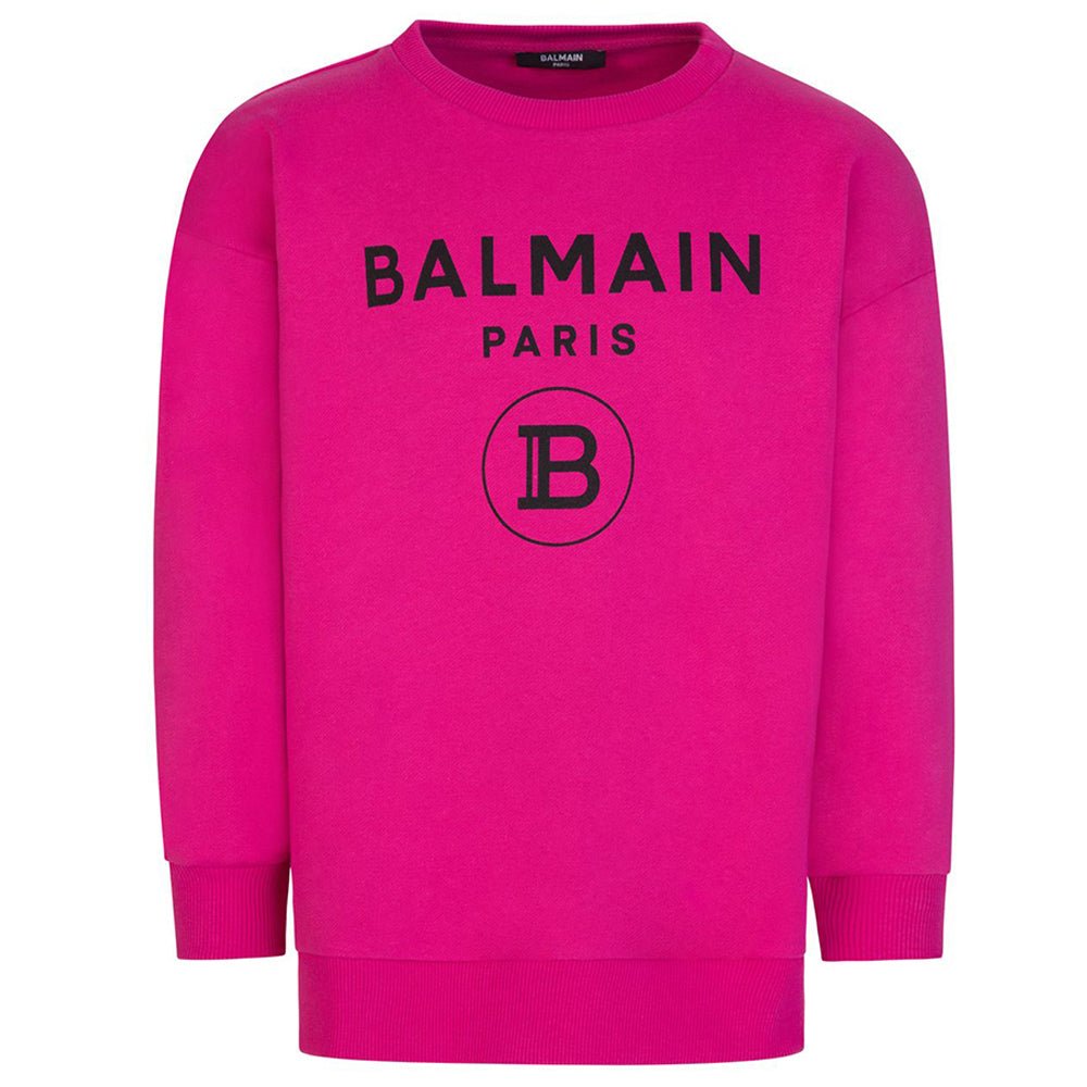 Balmain Girls Logo Sweater Pink - Balmain KidsSweaters