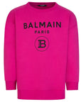 Balmain Girls Logo Sweater Pink - Balmain KidsSweaters