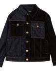Balmain Unisex Denim Jacket Black & Navy - Balmain KidsCoats & Jackets