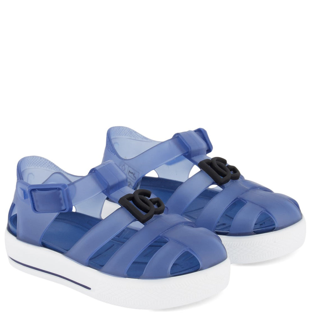 Dolce Gabbana Unisex Baby Logo Sandals Blue