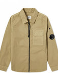 C.P Company Boys Gabardine Overshirt Cornstalk Green - C.P. Company KidsShirt Jackets