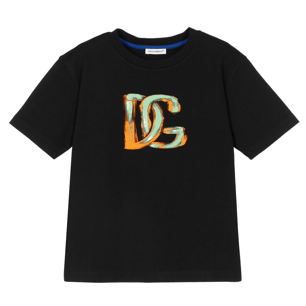 Dolce &amp; Gabbana Boys Cotton Logo T-Shirt Black