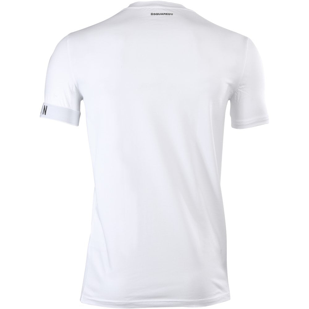 Dsquared2 Men&#39;s ICON Cuff T-Shirt White
