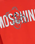 Moschino Girls Logo Bear Sweatshirt Dress Red