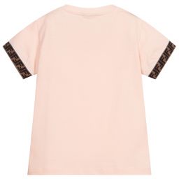 Fendi Kids FF Logo T-Shirt Pink