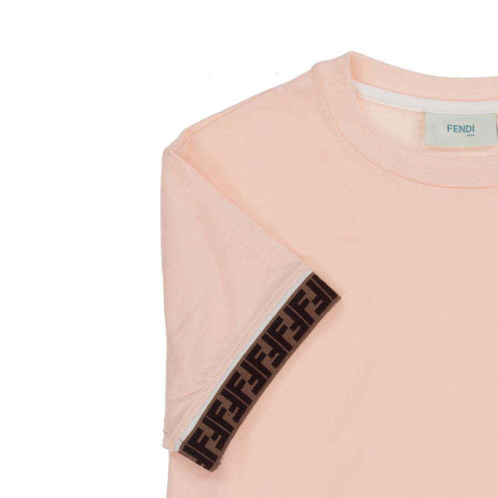 Fendi Kids FF Logo T-Shirt Pink