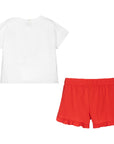 Moschino Baby Girls Bear Strawberry T-Shirt & Shorts Set White